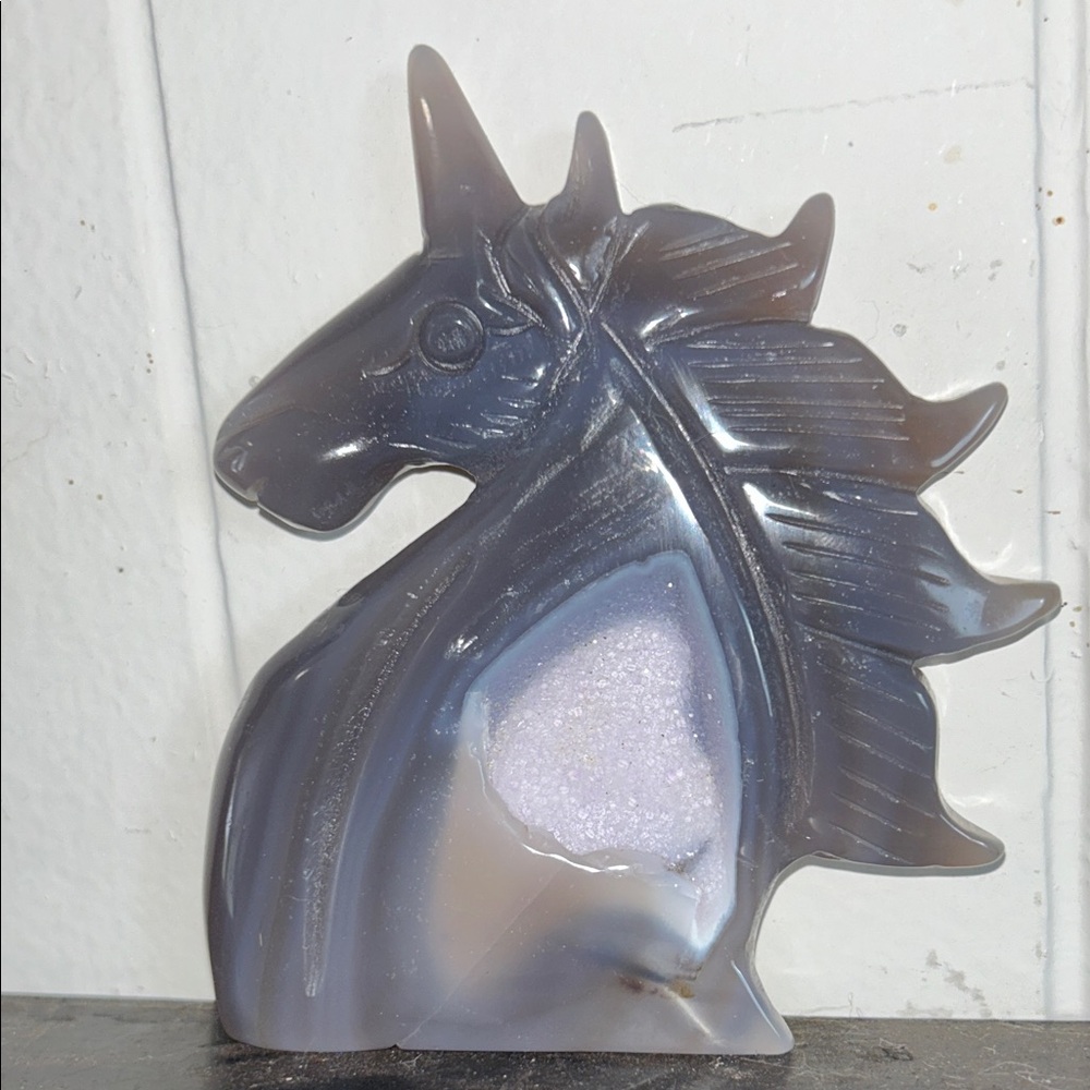 Druzy Agate Unicorn Sculpture